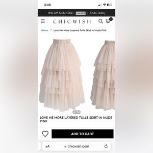 XS/S Light Pink Tulle Skirt